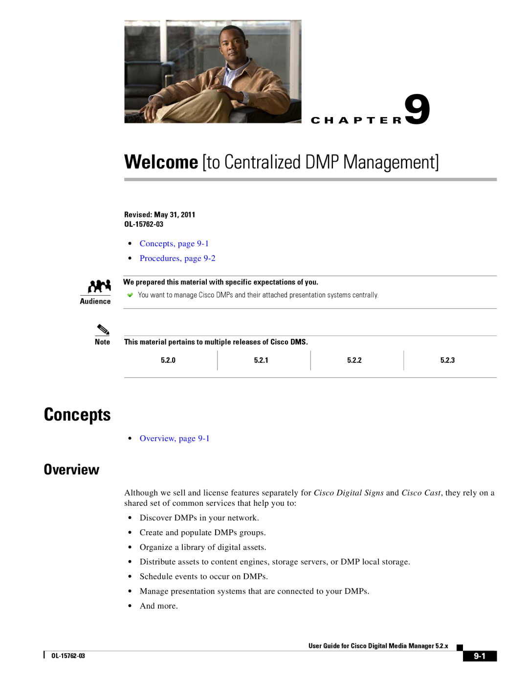 Cisco Systems 5.2.x manual Welcome to Centralized DMP Management 