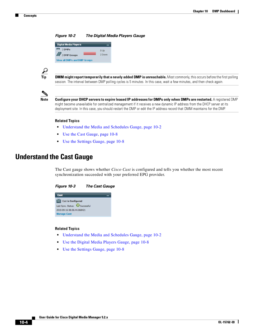 Cisco Systems 5.2.x manual Understand the Cast Gauge, 10-4 