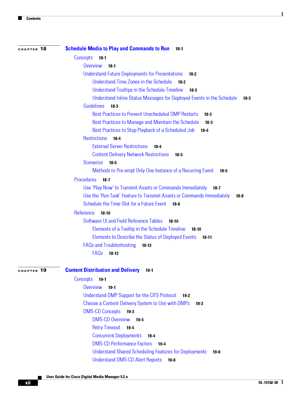 Cisco Systems 5.2.x manual Xii 