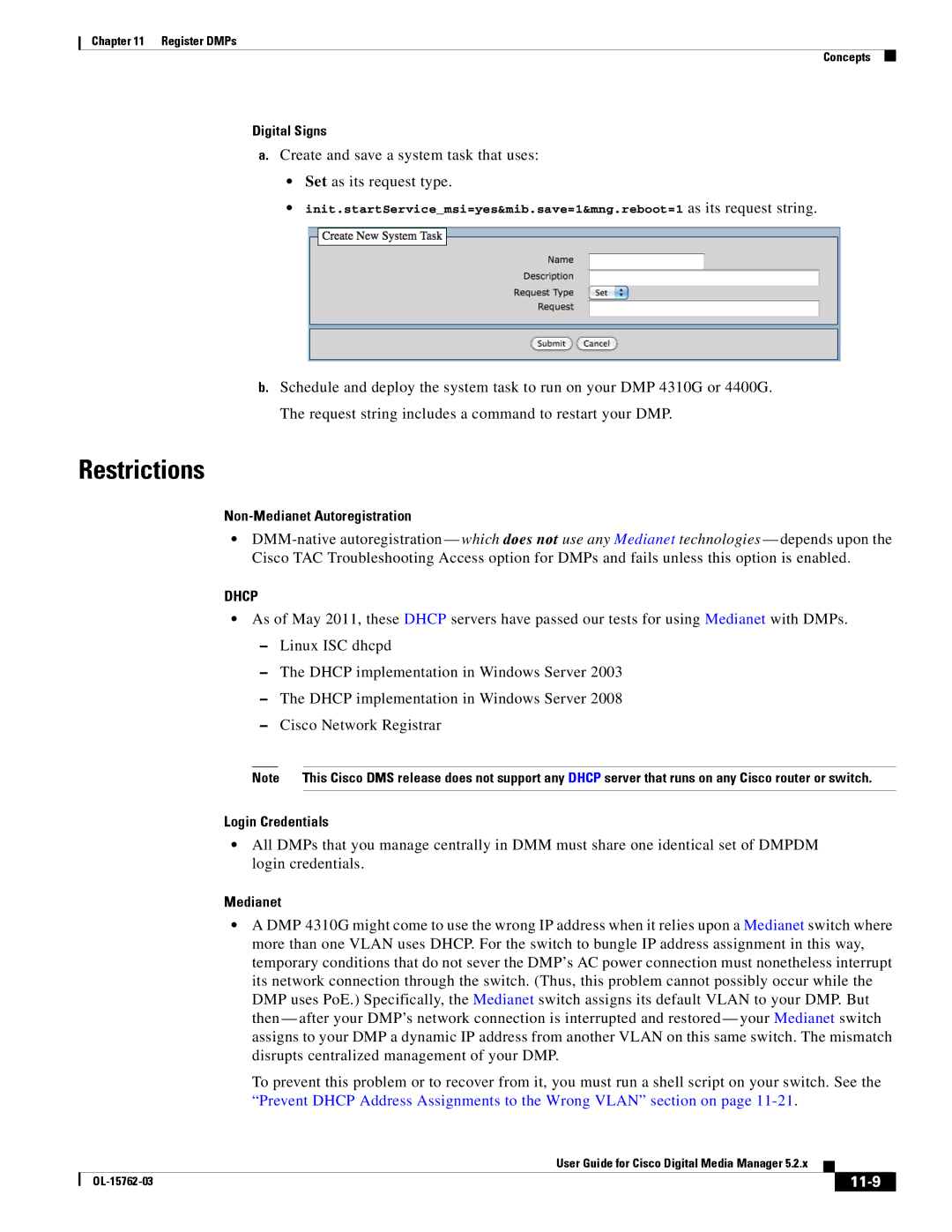 Cisco Systems 5.2.x manual Non-Medianet Autoregistration, Login Credentials, 11-9 