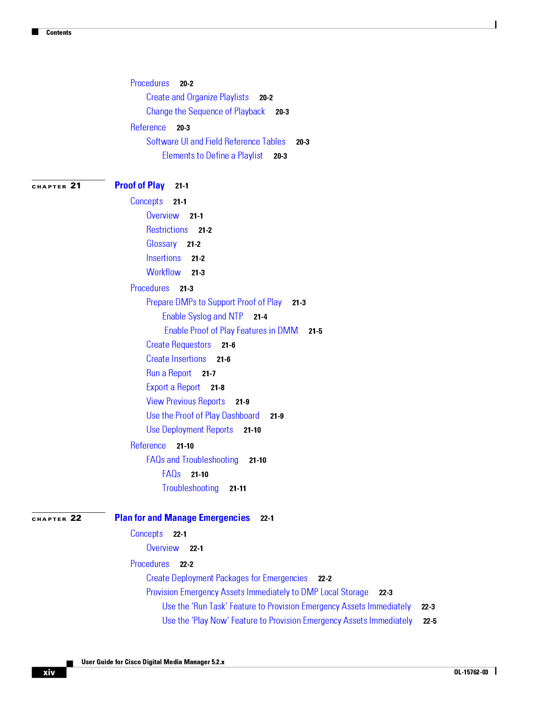 Cisco Systems 5.2.x manual Xiv 