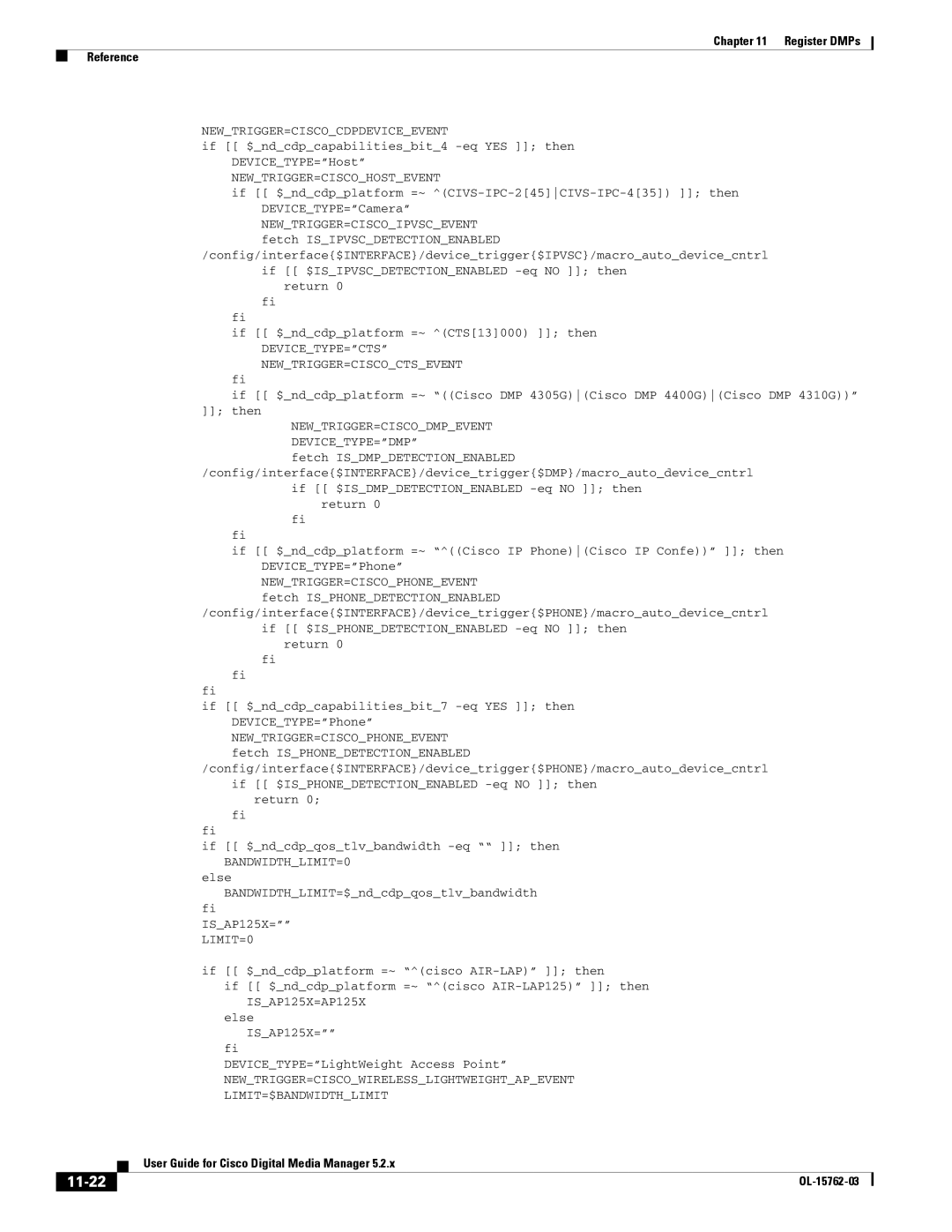 Cisco Systems 5.2.x manual 11-22, Newtrigger=Ciscohostevent 