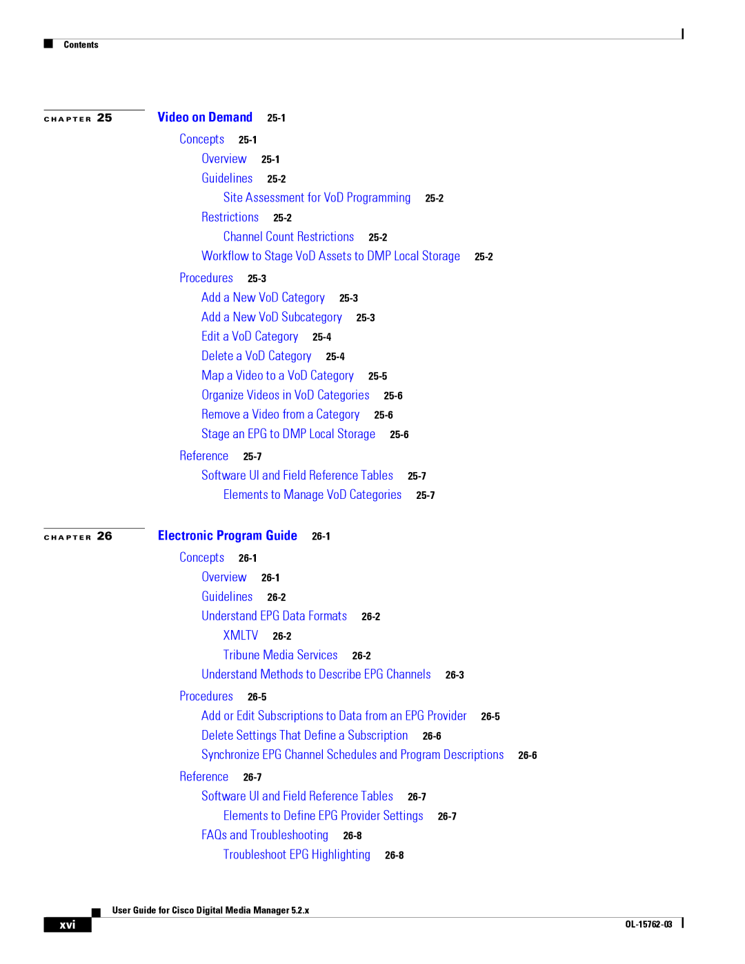 Cisco Systems 5.2.x manual Xvi 