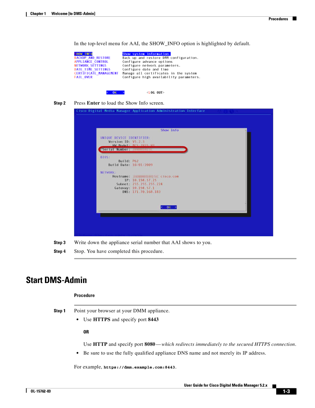 Cisco Systems 5.2.x manual Start DMS-Admin 