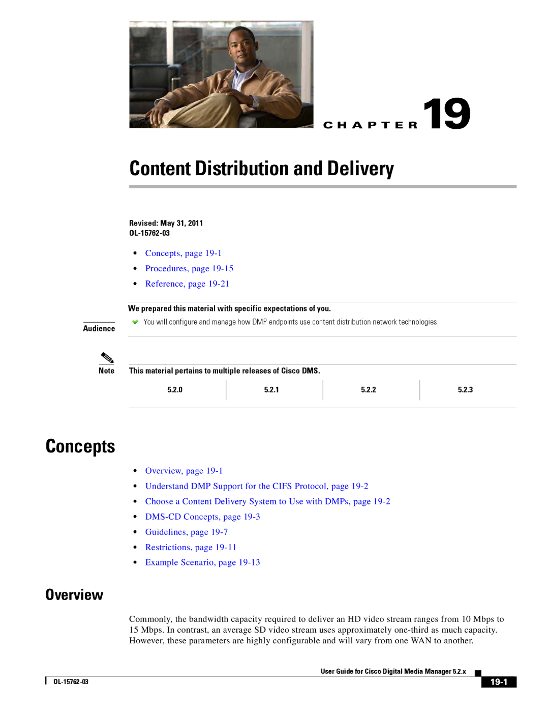 Cisco Systems 5.2.x manual Content Distribution and Delivery, 19-1 