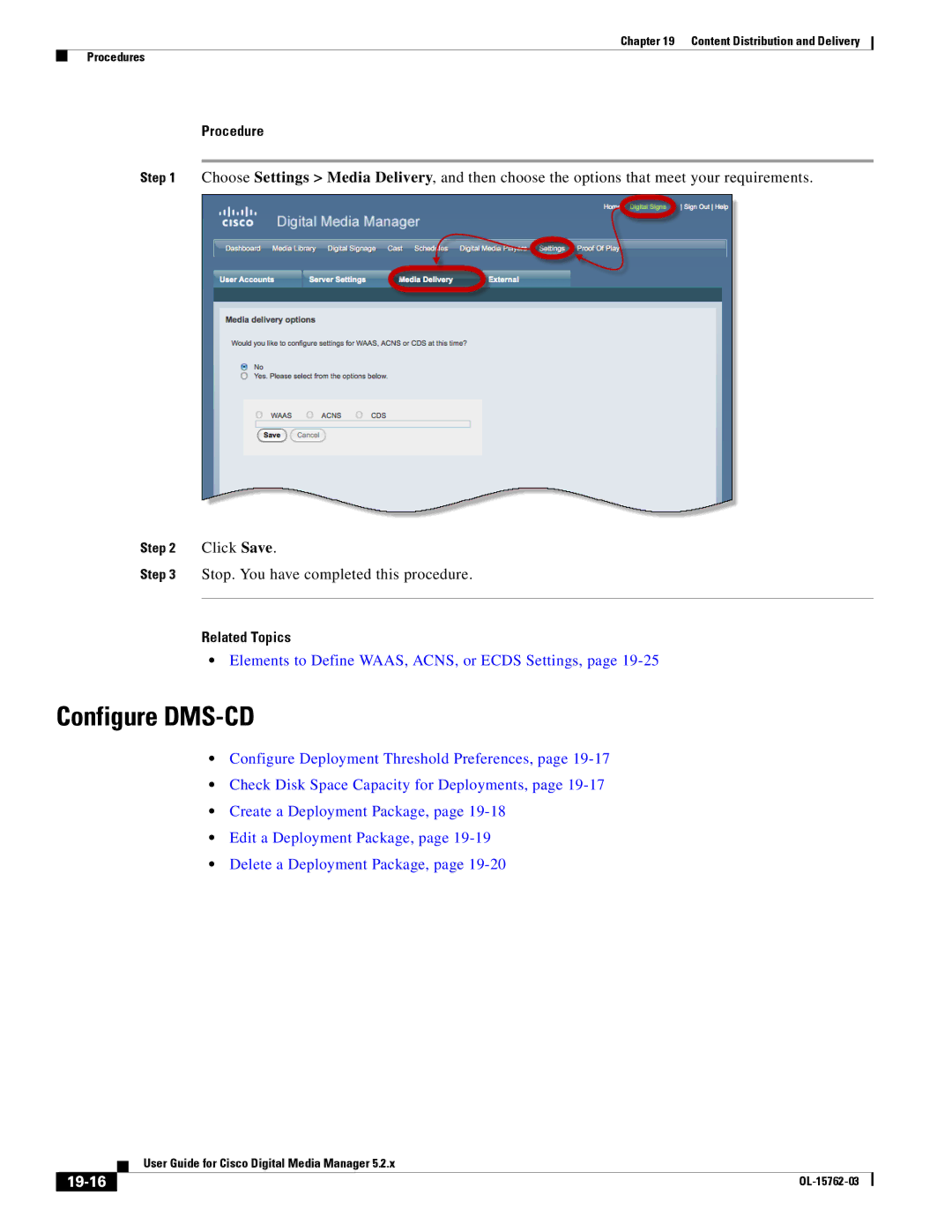 Cisco Systems 5.2.x manual Configure DMS-CD, 19-16 