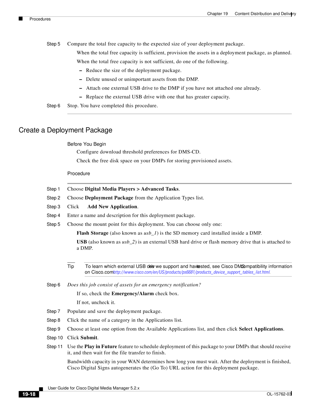 Cisco Systems 5.2.x manual Create a Deployment Package, Add New Application, 19-18 