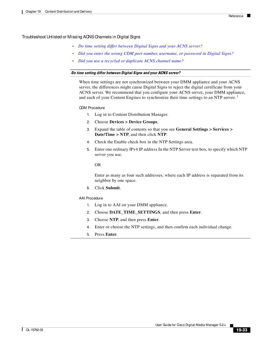 Cisco Systems 5.2.x manual Log in to Content Distribution Manager, Choose Devices Device Groups, 19-33, CDM Procedure 