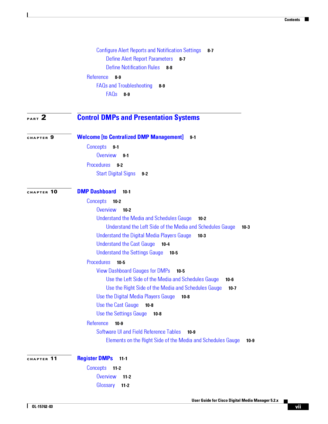 Cisco Systems 5.2.x manual Vii 