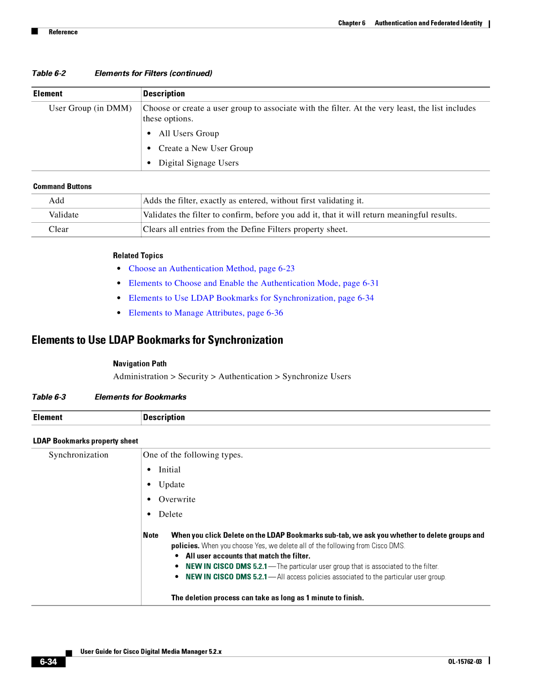 Cisco Systems 5.2.x manual Elements to Use Ldap Bookmarks for Synchronization, Ldap Bookmarks property sheet 