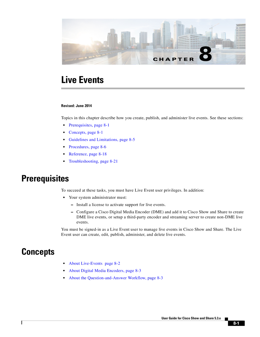 Cisco Systems 5.3.x manual Live Events 