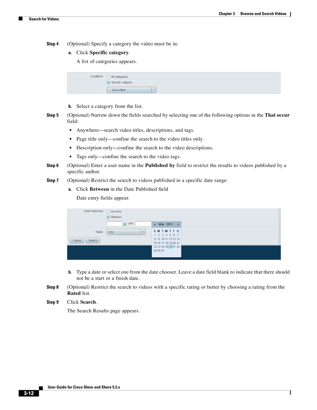 Cisco Systems 5.3.x manual Click Specific category, Rated list 