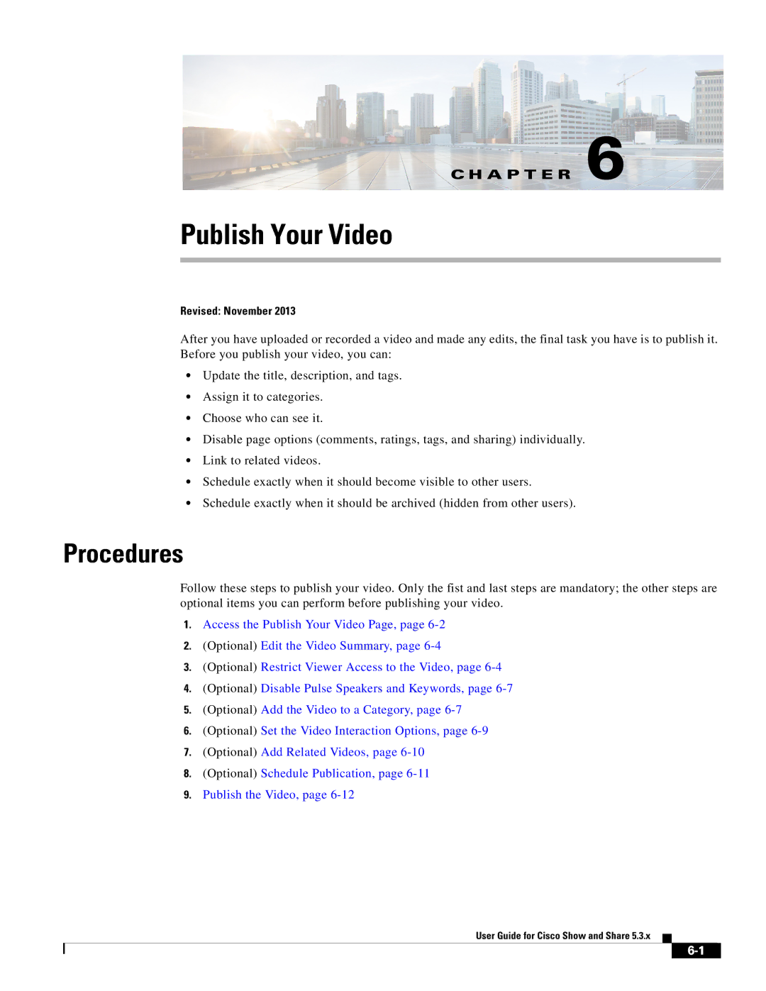 Cisco Systems 5.3.x manual Publish Your Video 