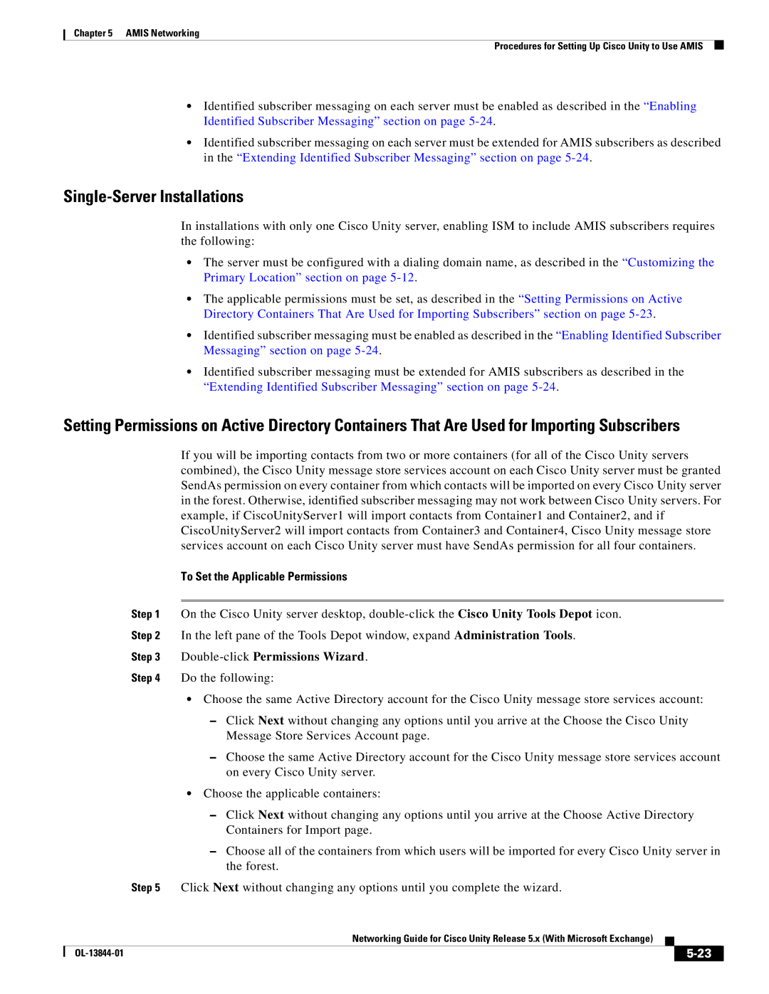 Cisco Systems 5.x manual Single-Server Installations, To Set the Applicable Permissions 