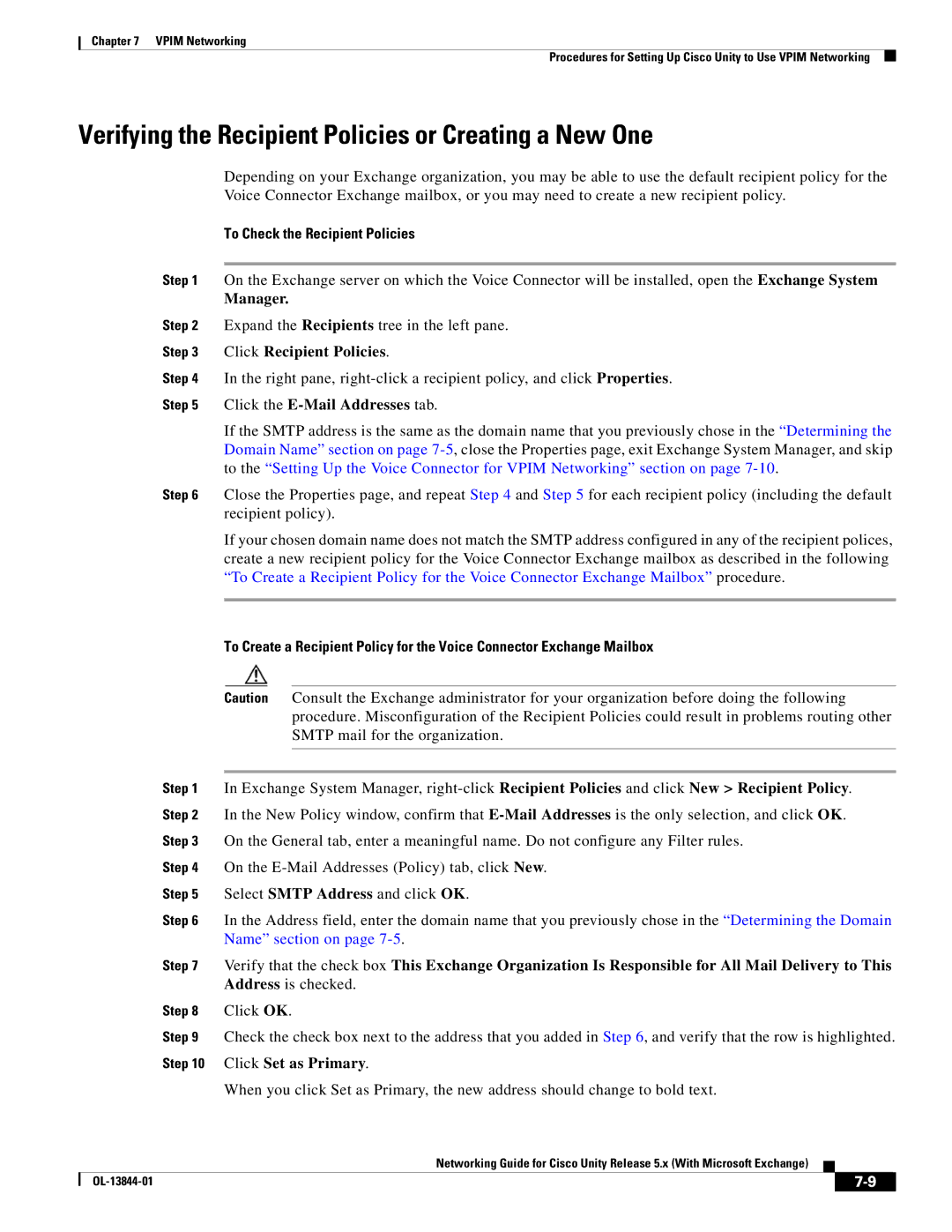 Cisco Systems 5.x manual Verifying the Recipient Policies or Creating a New One, To Check the Recipient Policies, Manager 