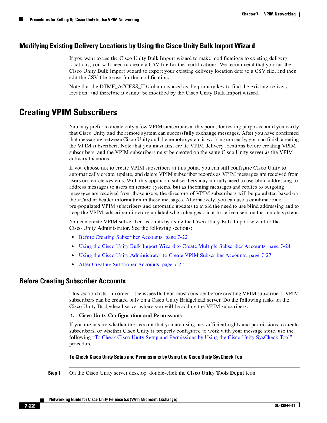 Cisco Systems 5.x manual Creating Vpim Subscribers, Before Creating Subscriber Accounts 