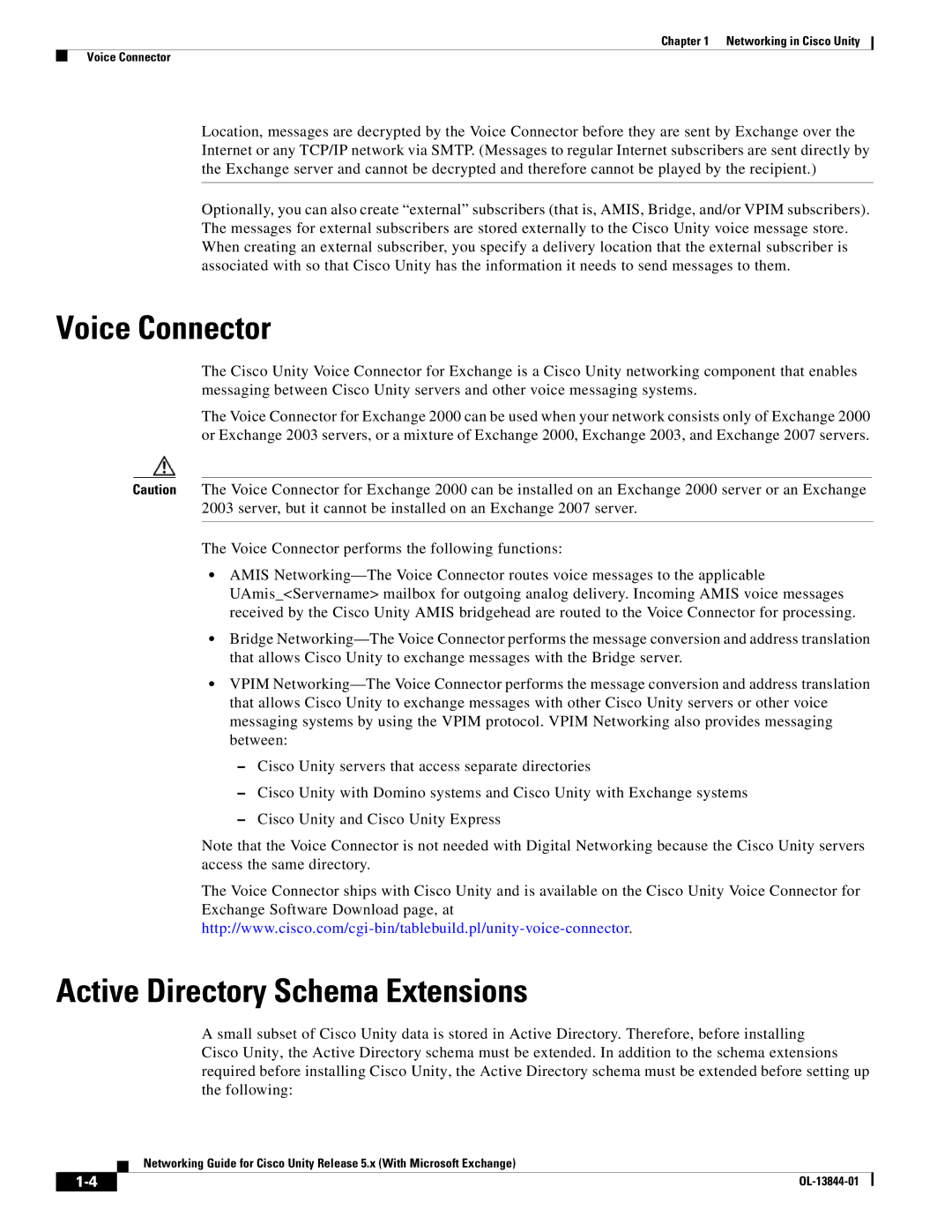 Cisco Systems 5.x manual Voice Connector, Active Directory Schema Extensions 