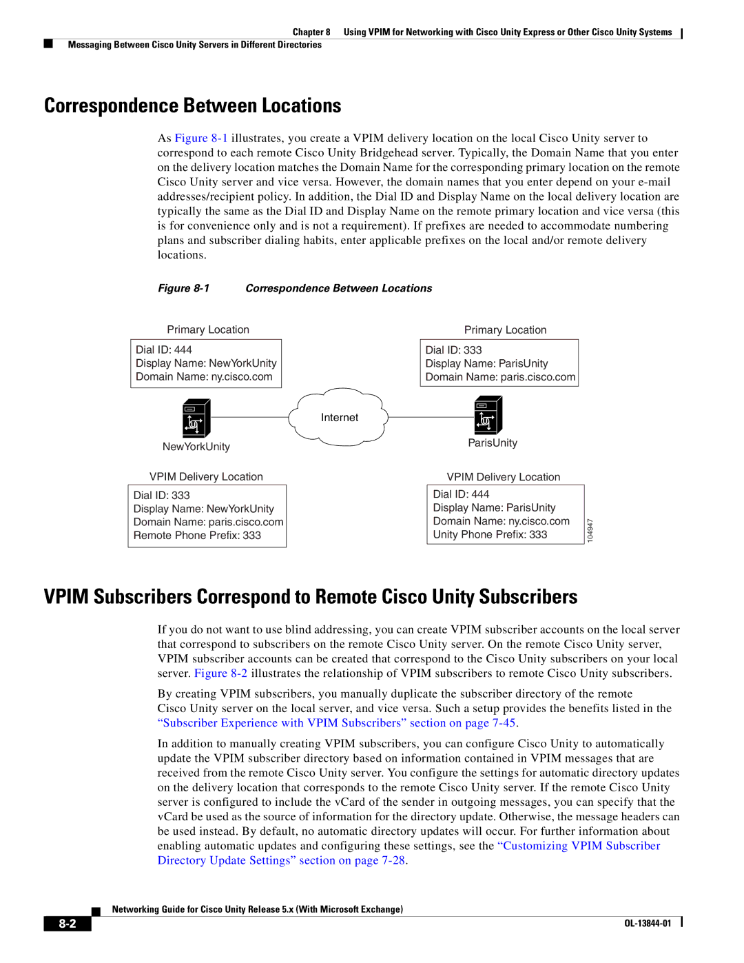 Cisco Systems 5.x manual Correspondence Between Locations 