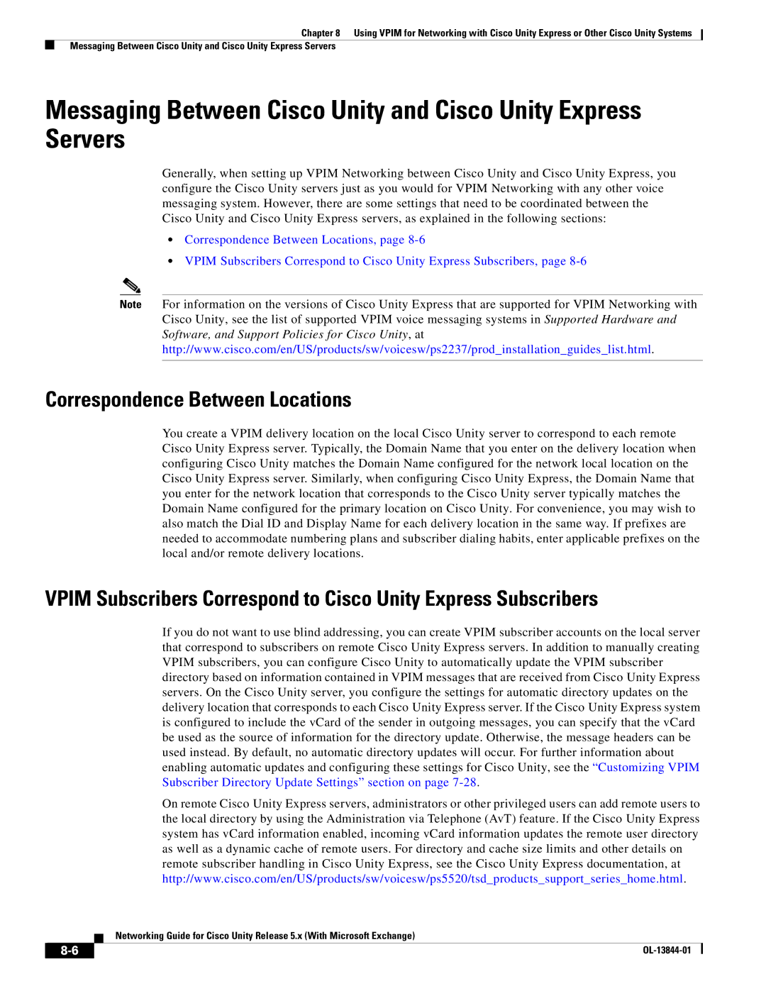 Cisco Systems 5.x manual Correspondence Between Locations 