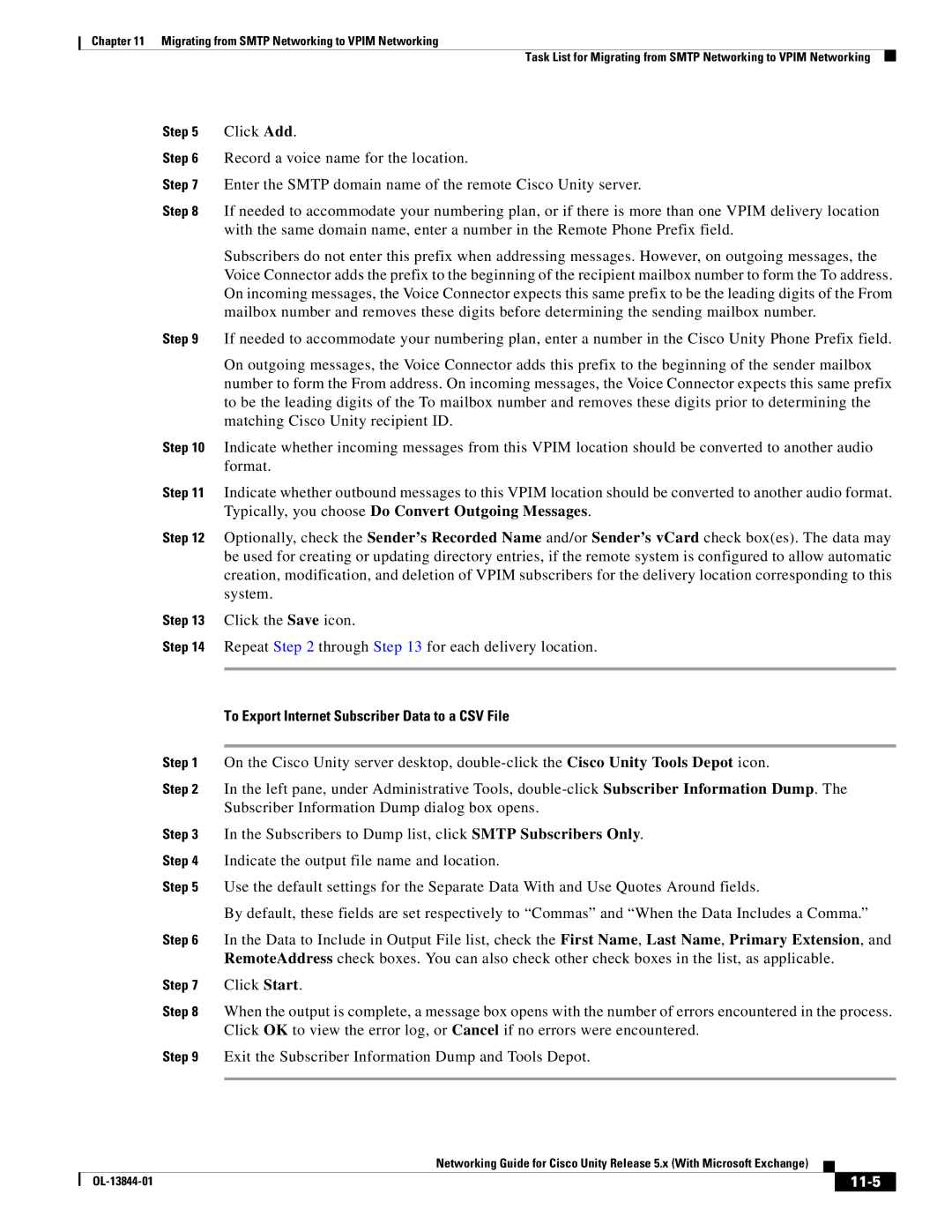 Cisco Systems 5.x manual To Export Internet Subscriber Data to a CSV File, 11-5 