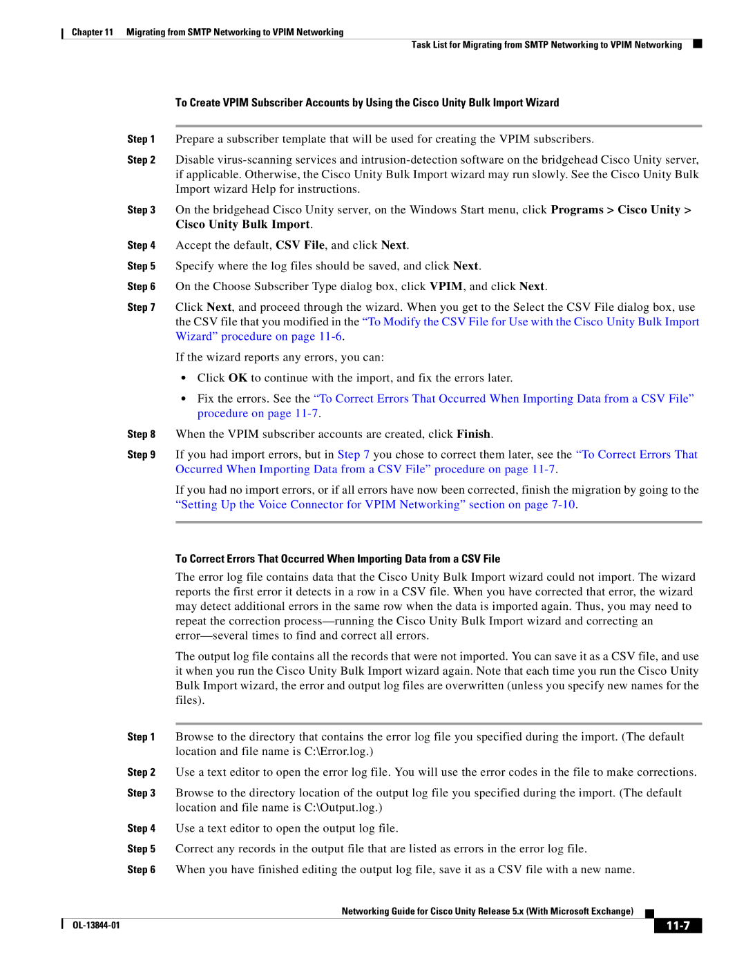 Cisco Systems 5.x manual Occurred When Importing Data from a CSV File procedure on, 11-7 