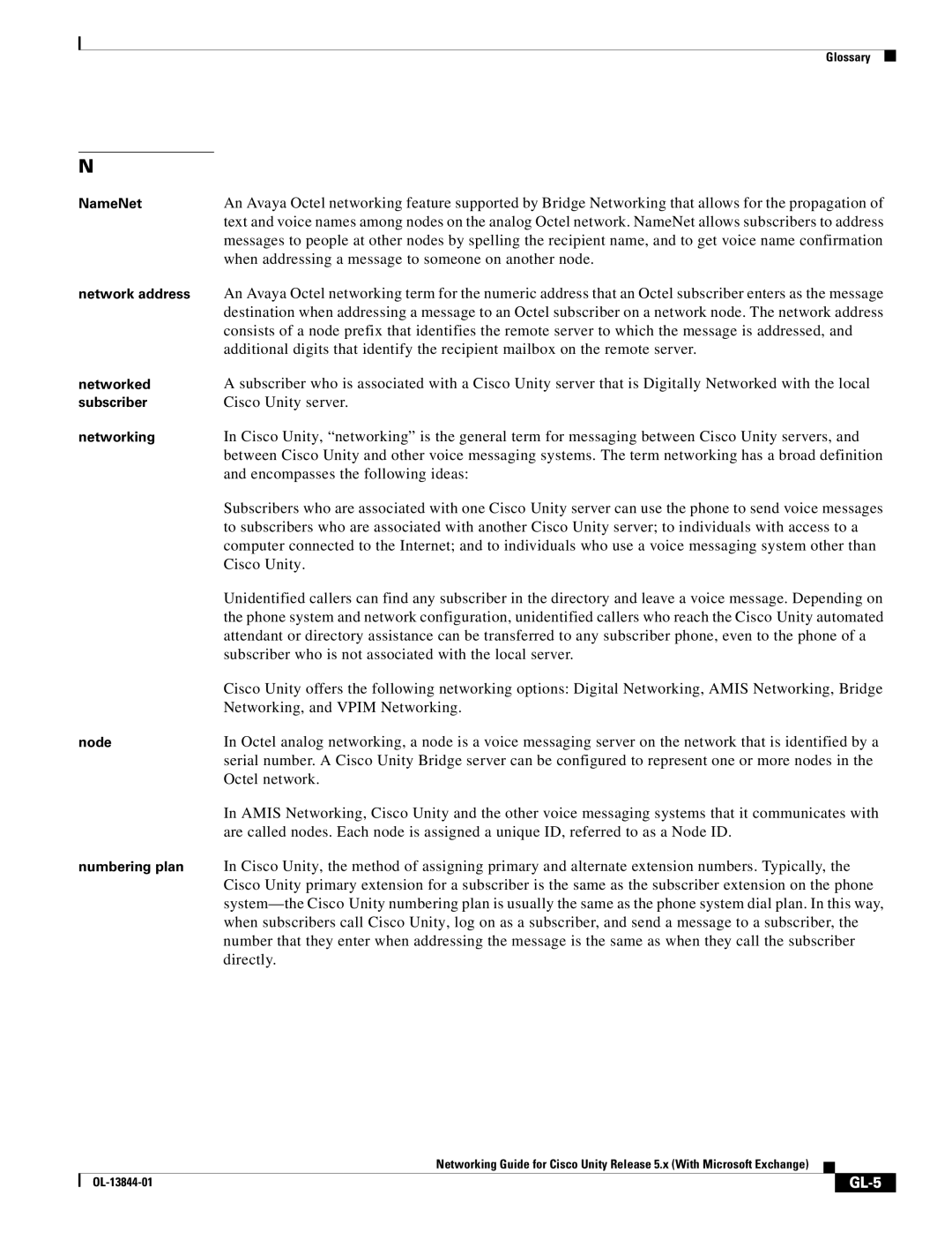 Cisco Systems 5.x manual GL-5 