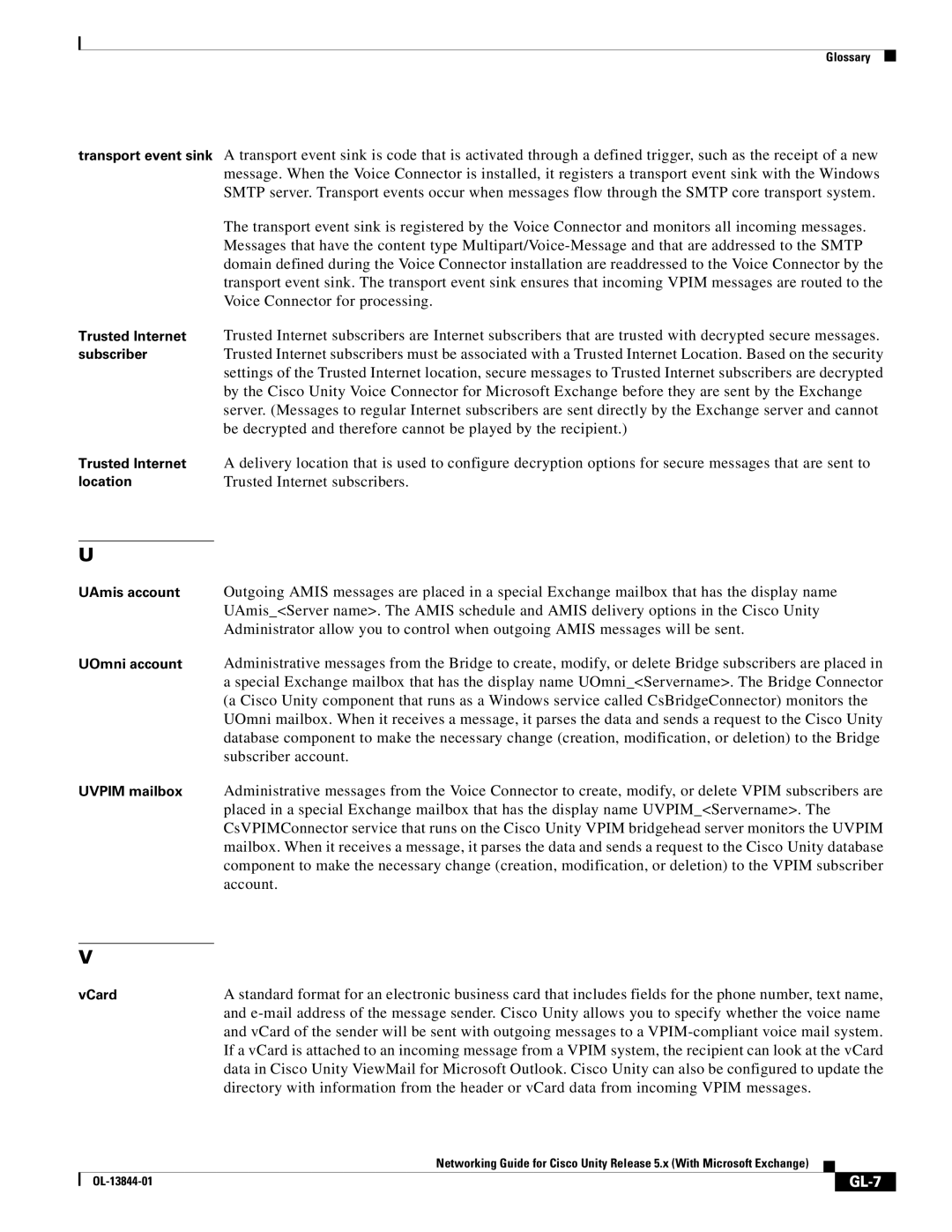 Cisco Systems 5.x manual GL-7 