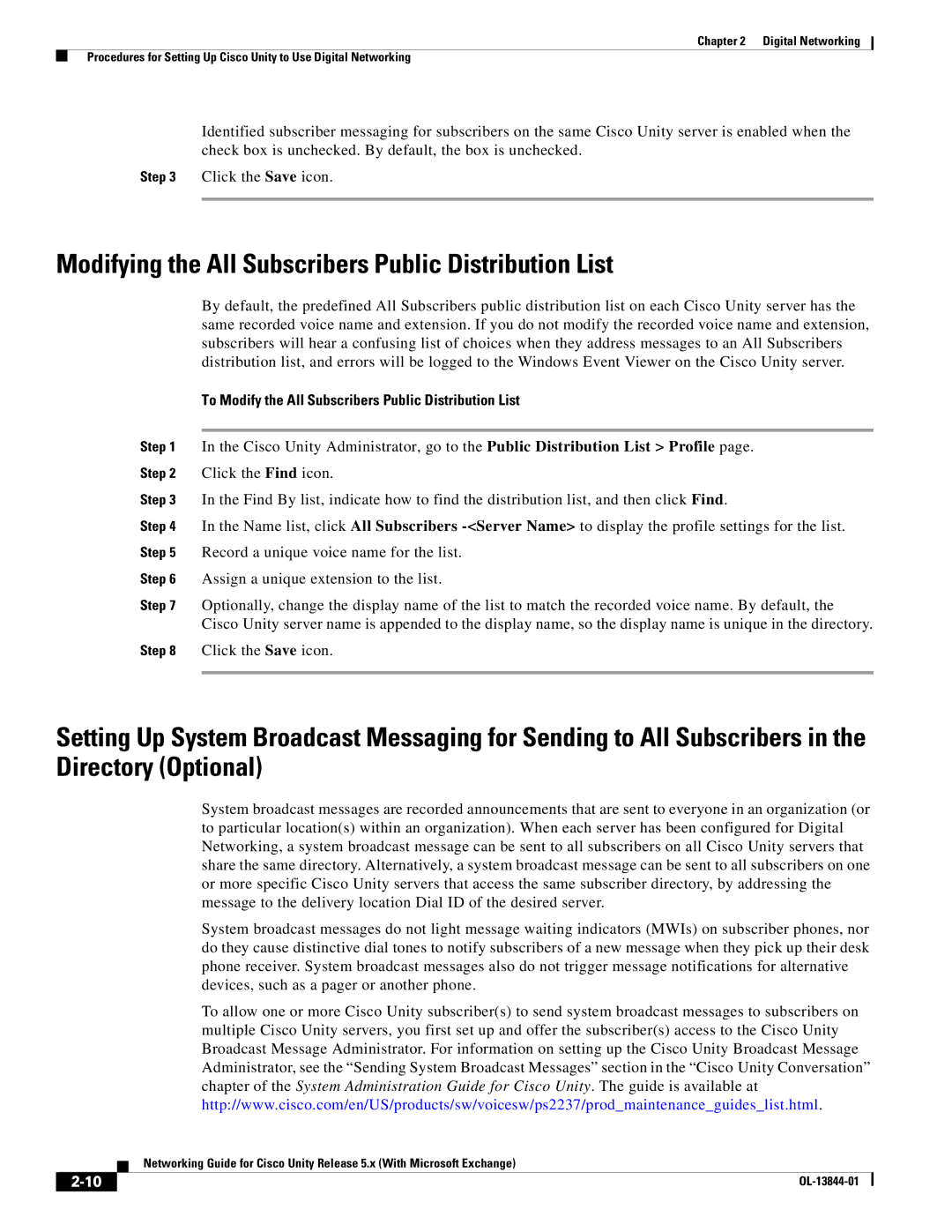 Cisco Systems 5.x manual Modifying the All Subscribers Public Distribution List 