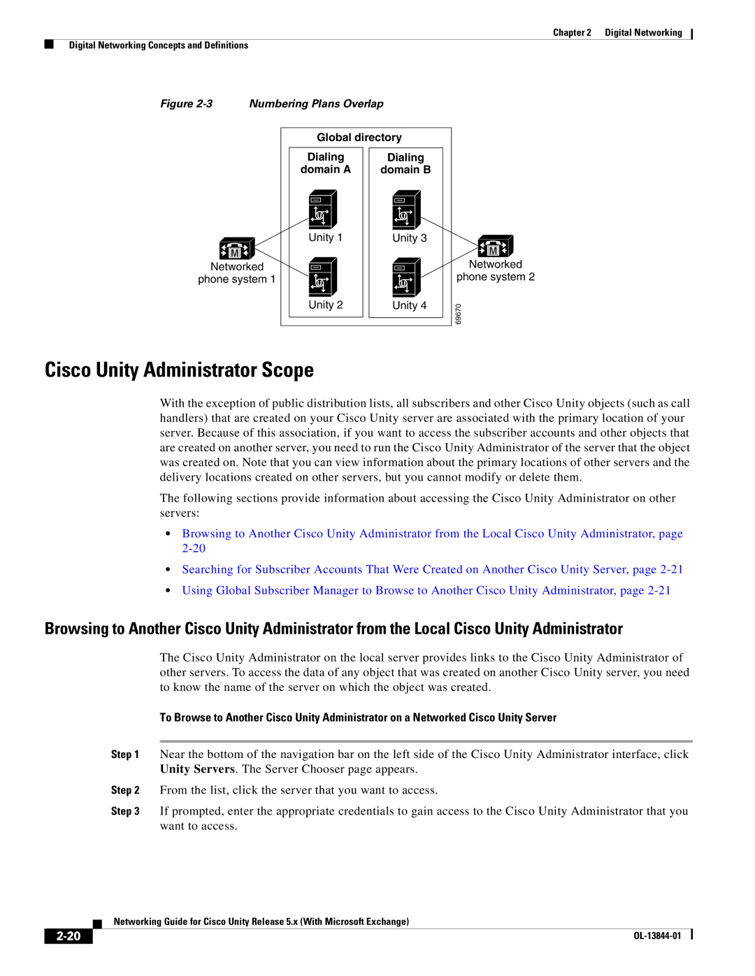 Cisco Systems 5.x manual Cisco Unity Administrator Scope, Numbering Plans Overlap 