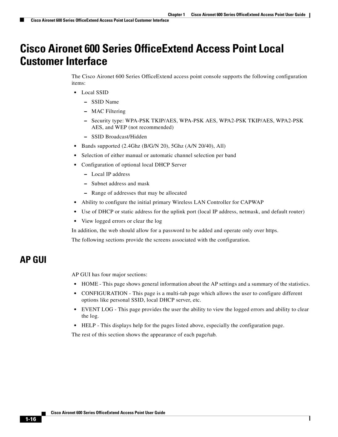 Cisco Systems 600 manual Ap Gui 