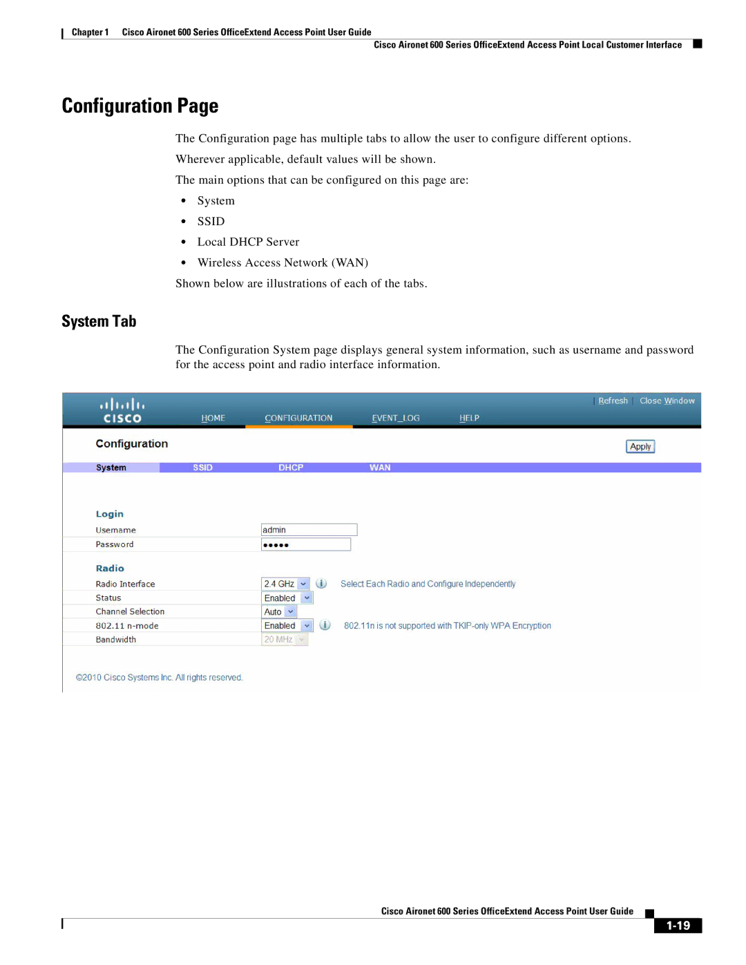 Cisco Systems 600 manual Configuration 