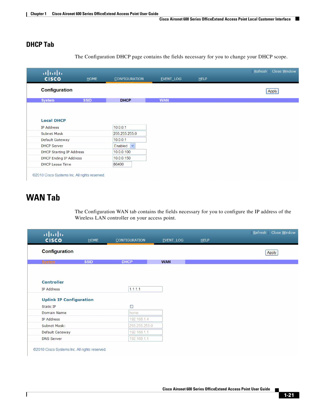 Cisco Systems 600 manual WAN Tab 