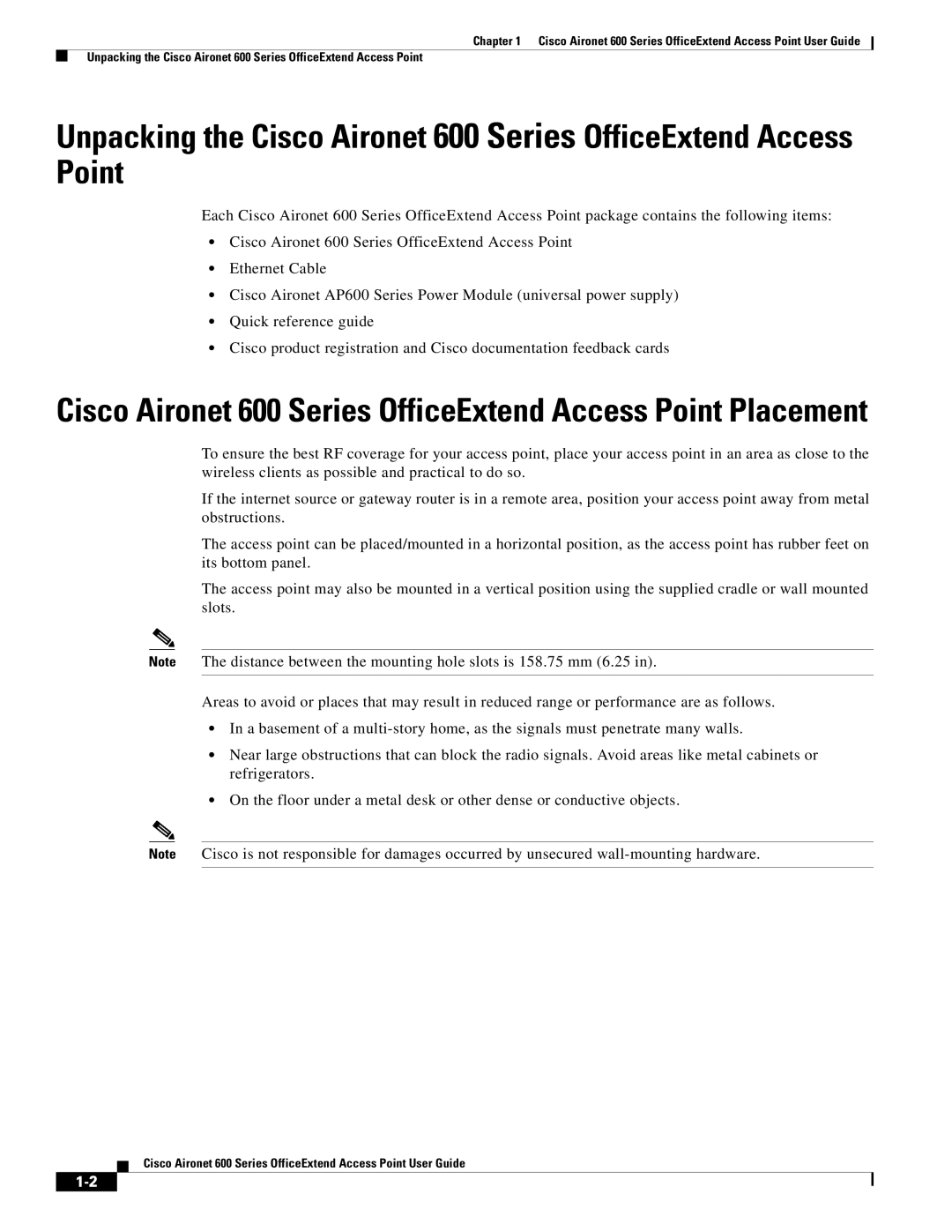 Cisco Systems manual Cisco Aironet 600 Series OfficeExtend Access Point Placement 