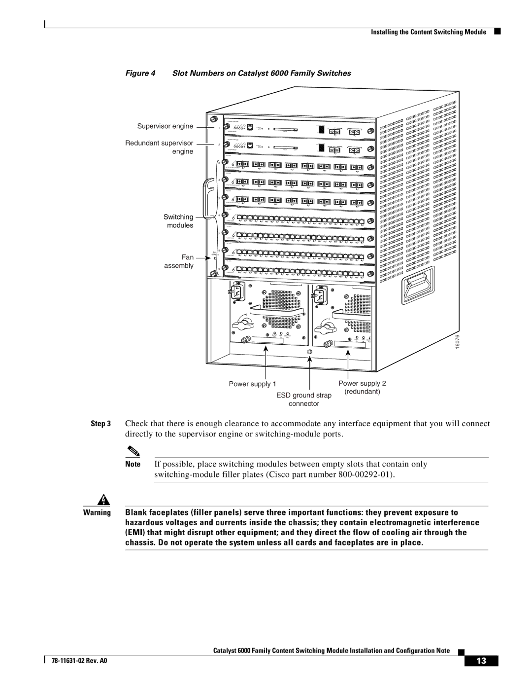 Cisco Systems 6000 manual Power supply 