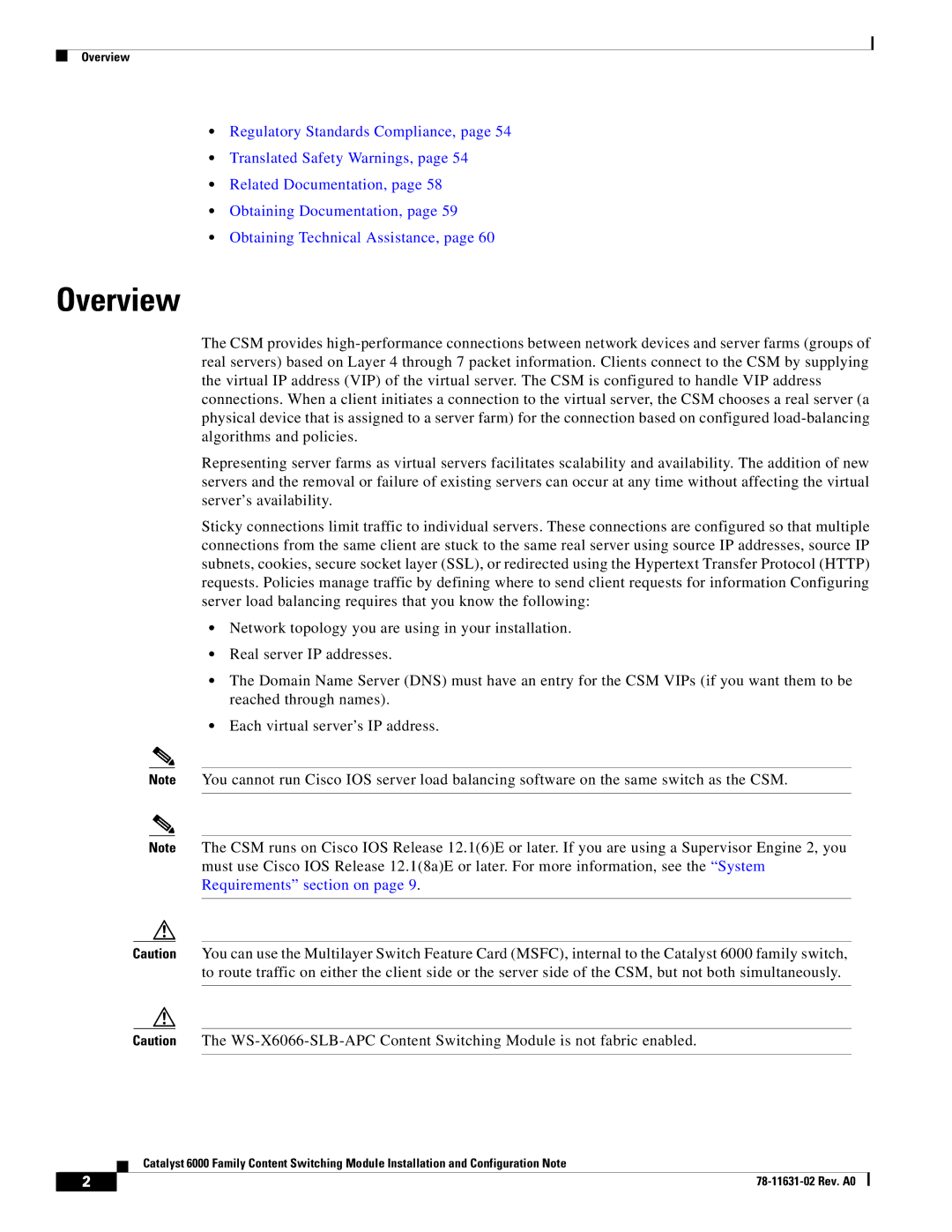 Cisco Systems 6000 manual Overview 