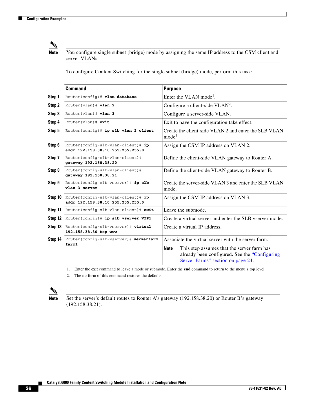 Cisco Systems 6000 manual Enter the Vlan mode, Configure a client-side Vlan, Configure a server-side Vlan, Mode 