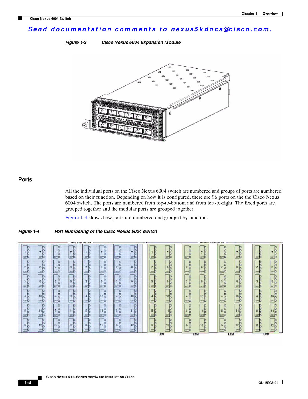 Cisco Systems N6KC600496Q, N6004SBUNP1L, N6001SBUNP1, N6000, N6KC600164P manual Ports, Cisco Nexus 6004 Expansion Module 