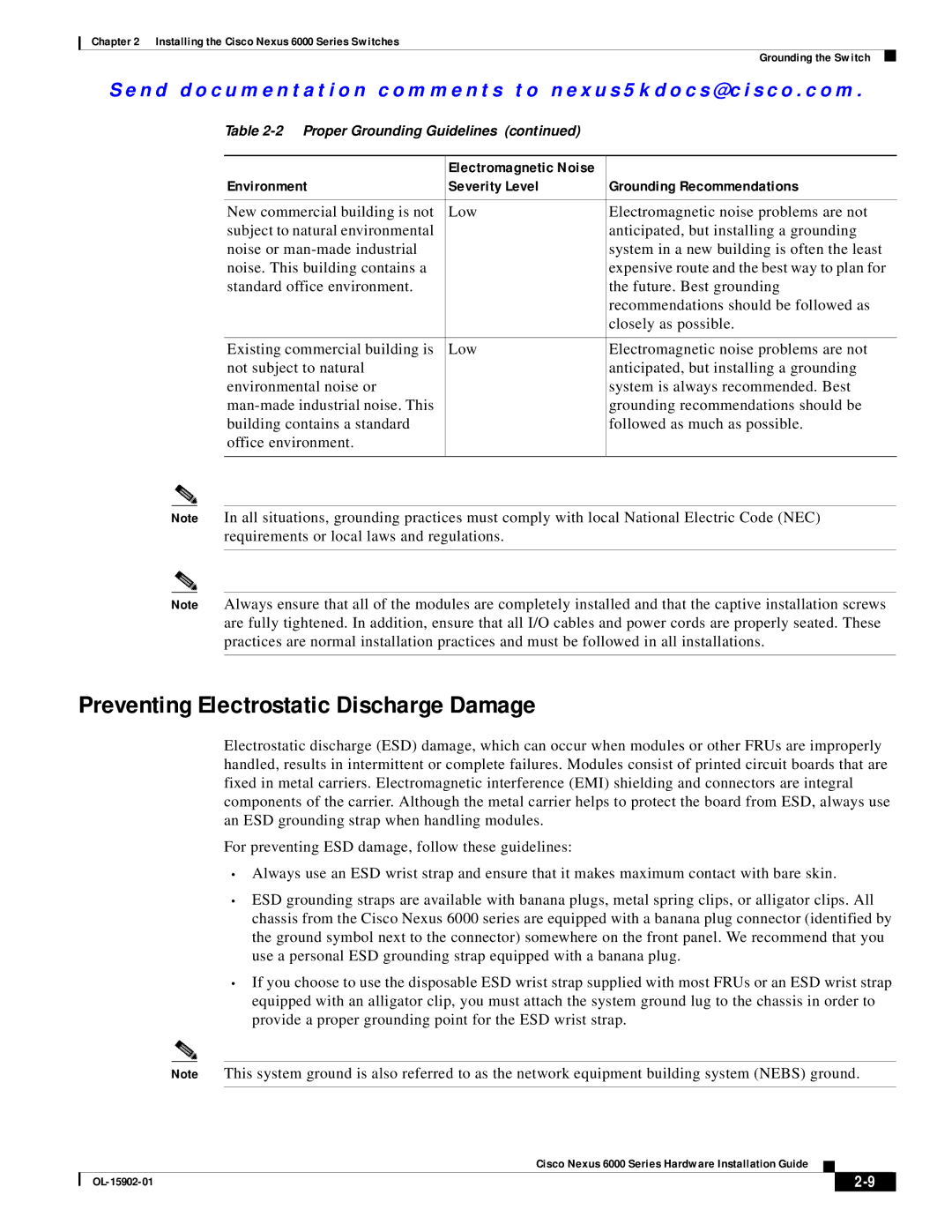 Cisco Systems N6001SBUNP1, N6004SBUNP1L, N6KC600496Q, N6000, N6KC600164P manual Preventing Electrostatic Discharge Damage 