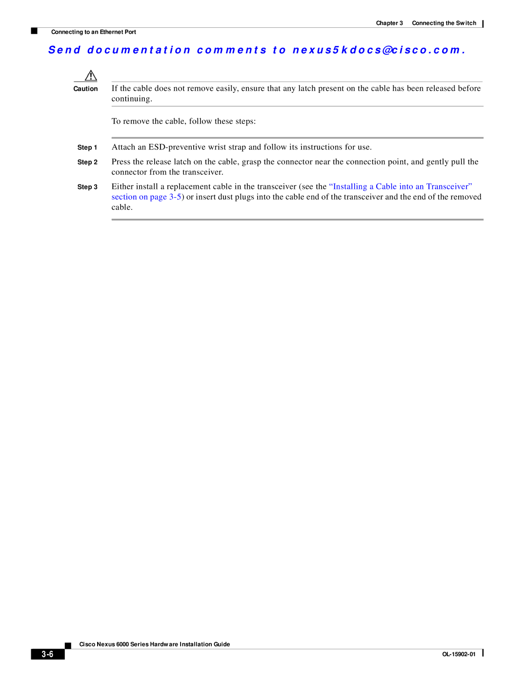 Cisco Systems N6KC600496Q, N6004SBUNP1L, N6001SBUNP1, N6000, N6KC600164P Connecting the Switch Connecting to an Ethernet Port 