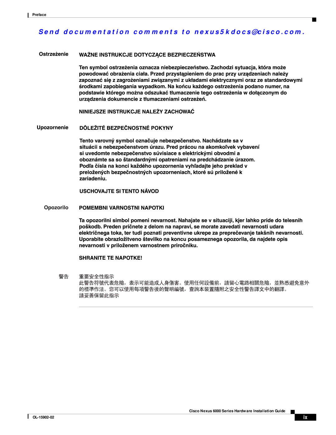 Cisco Systems N6001SBUNP1, N6004SBUNP1L, N6KC600496Q, N6000, N6KC600164P manual Preface 