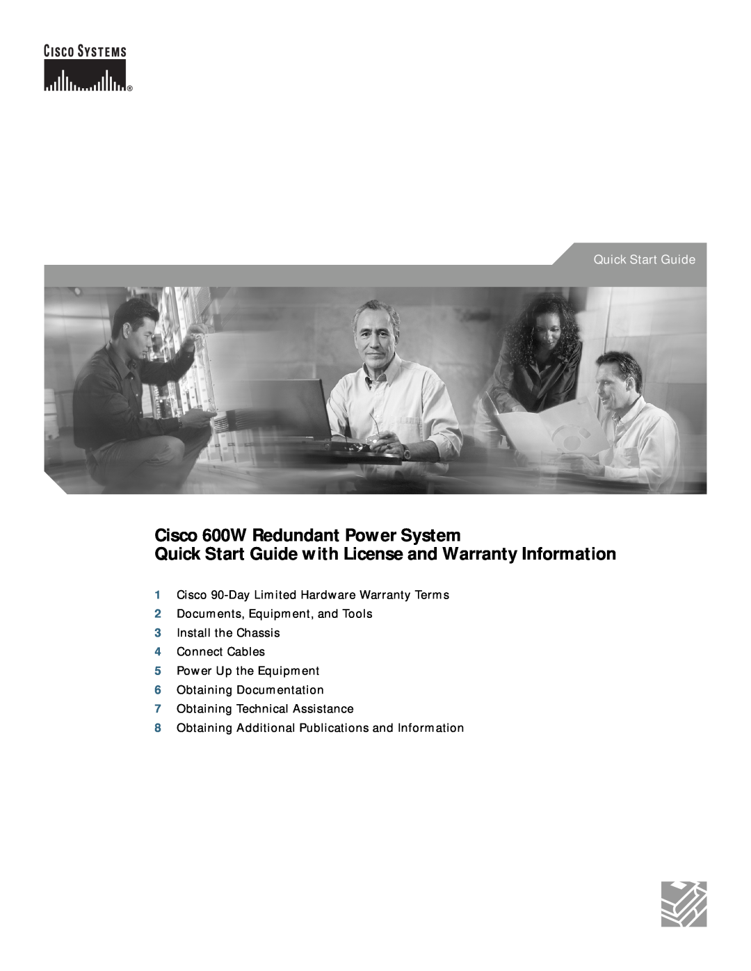 Cisco Systems quick start Cisco 600W Redundant Power System, Quick Start Guide with License and Warranty Information 