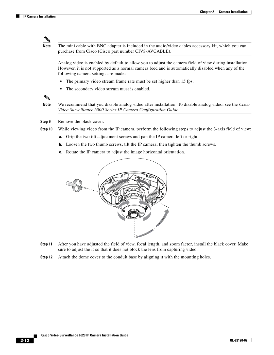 Cisco Systems 6020 IP manual Camera Installation IP Camera Installation 