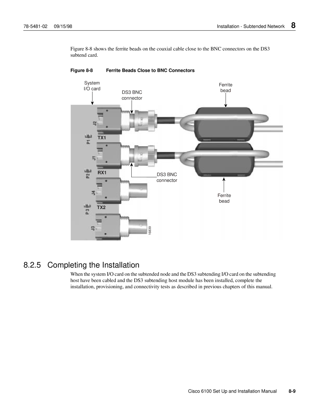 Cisco Systems 6100 installation manual Completing the Installation 