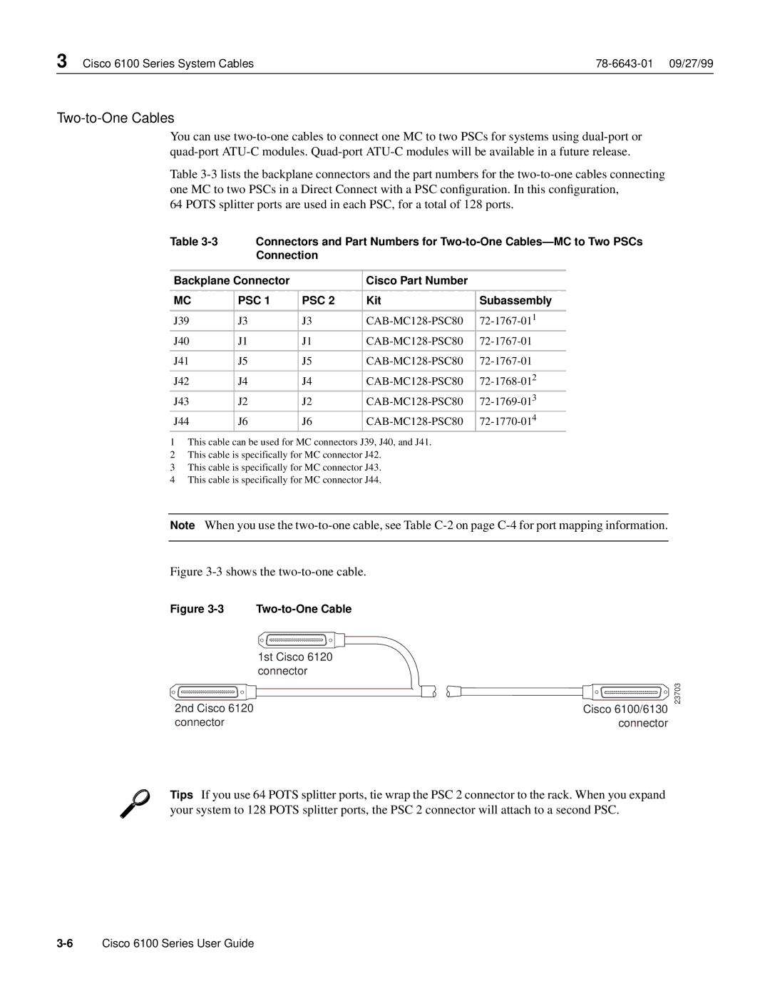 Cisco Systems 6100 appendix Connection Backplane Connector Cisco Part Number, Kit Subassembly 