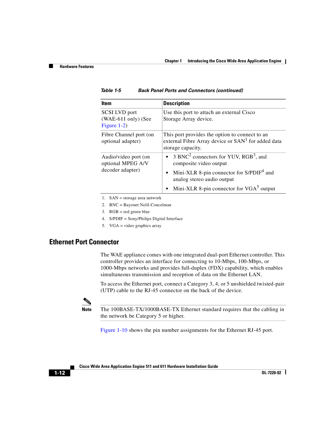 Cisco Systems 611 manual Ethernet Port Connector 