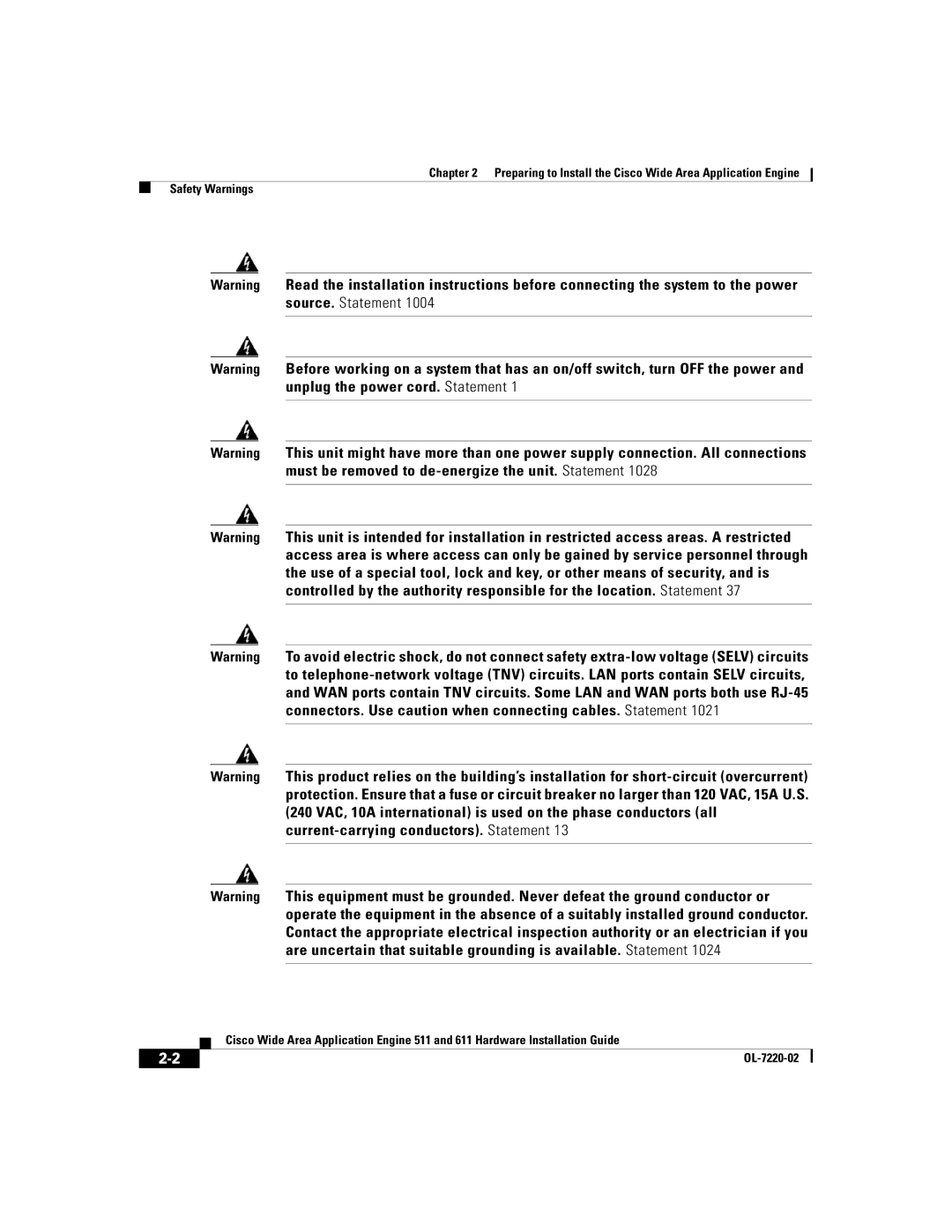 Cisco Systems 611 manual Preparing to Install the Cisco Wide Area Application Engine 