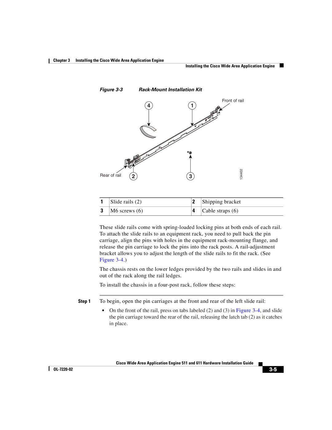 Cisco Systems 611 manual Rack-Mount Installation Kit 