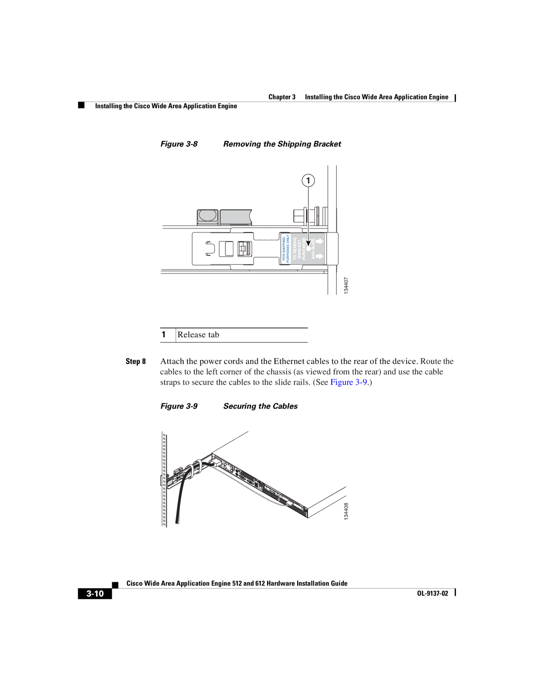 Cisco Systems 612, 512 manual Removing the Shipping Bracket 