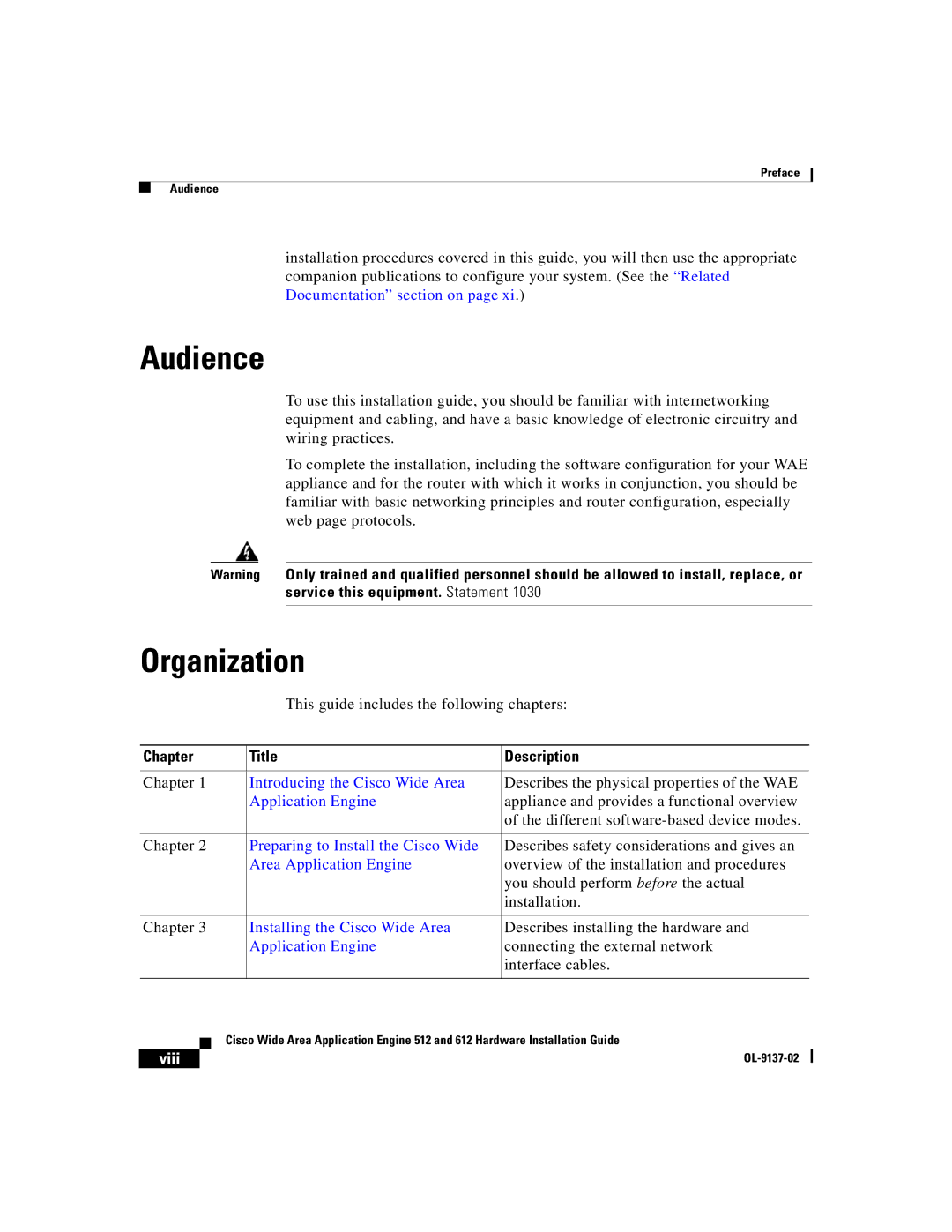 Cisco Systems 612, 512 manual Audience, Organization, Viii 