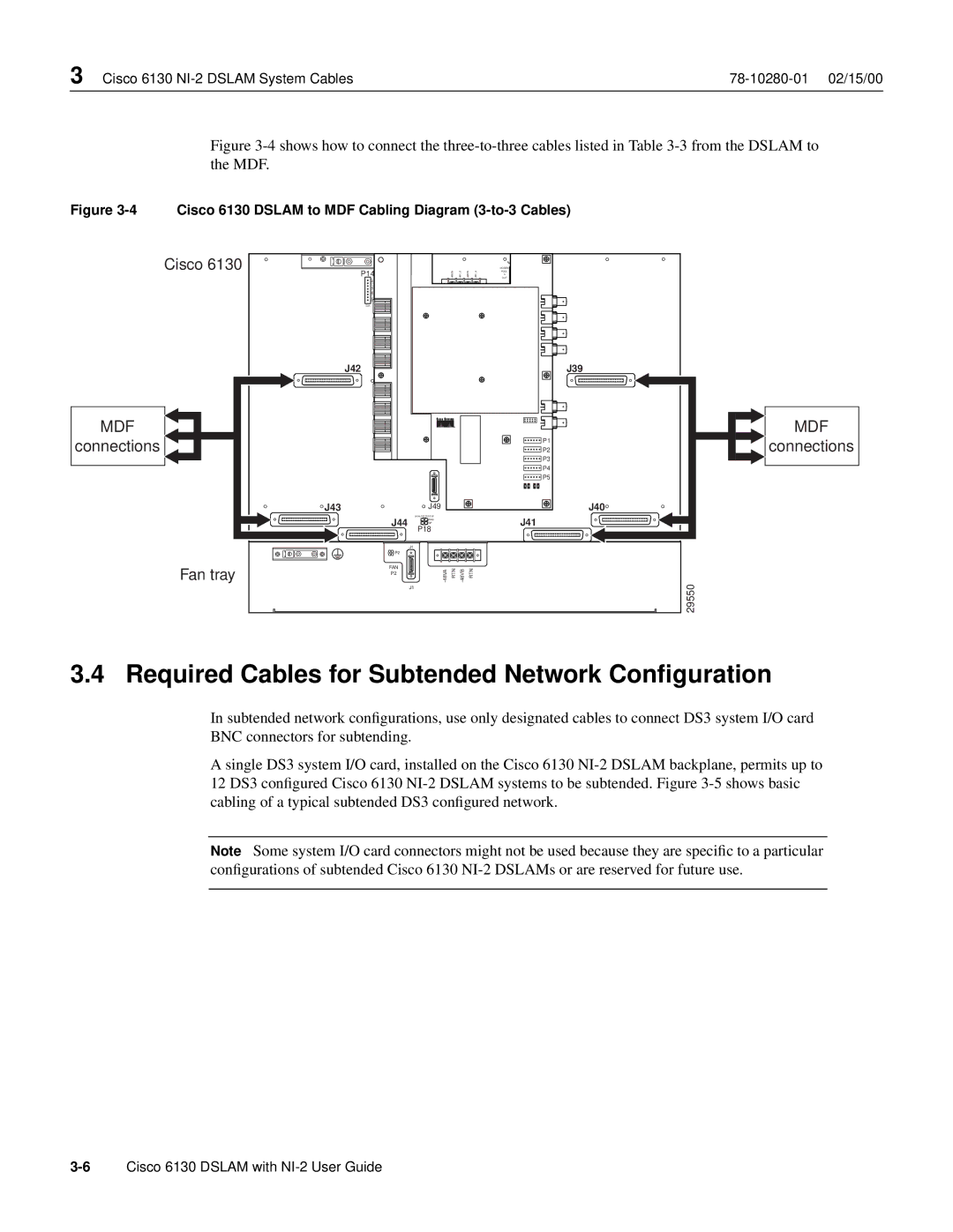 Cisco Systems 6130 appendix Required Cables for Subtended Network Conﬁguration 